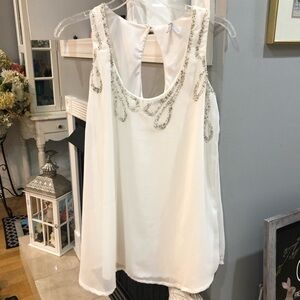 NEW Vintage Y2K Max Love Beaded Sleeveless Tunic Bride Tank Blouse Shirt Top